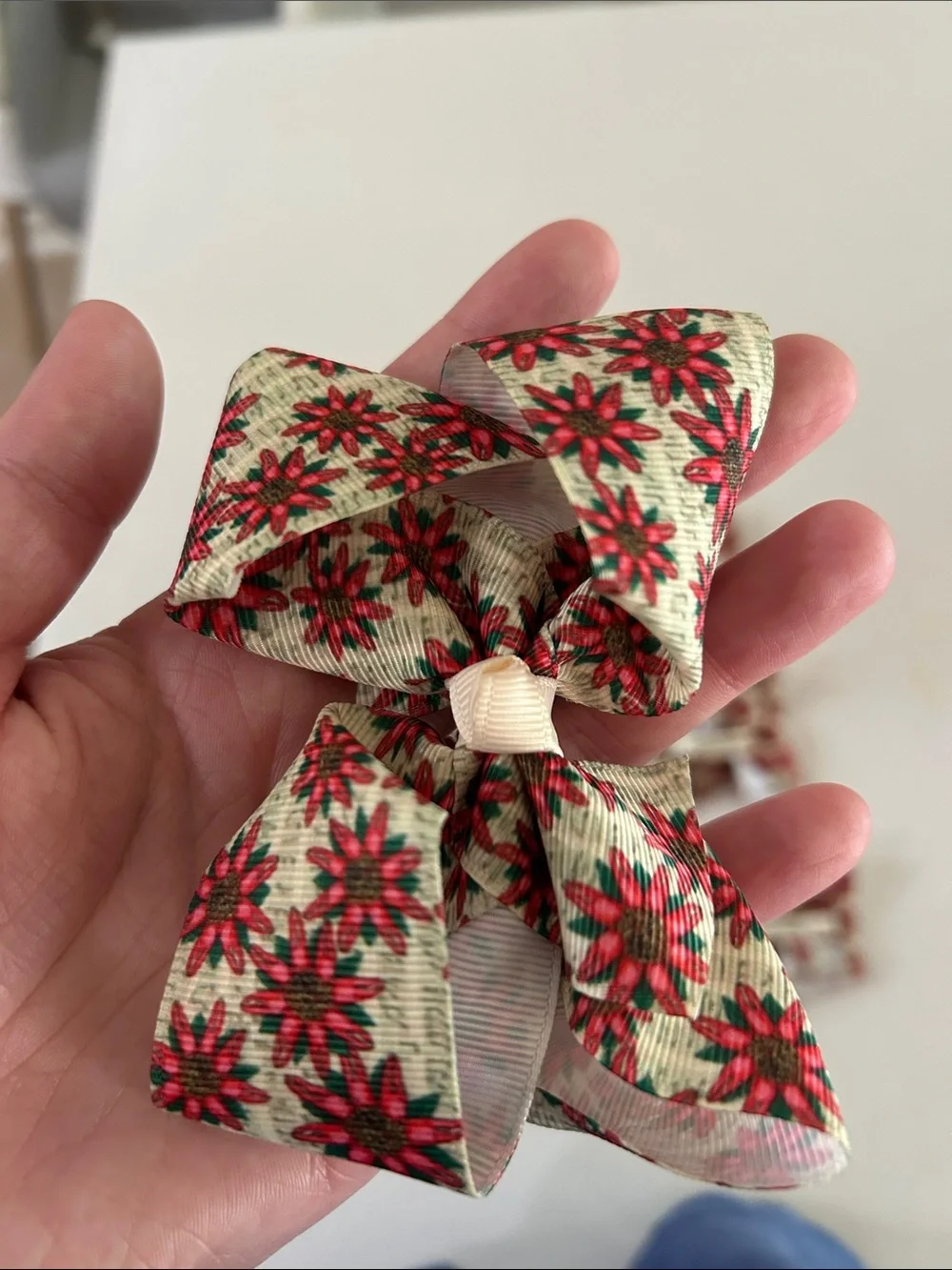 Holiday Poinsettia Kids Hair Bow Bundle